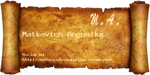 Matkovich Angyalka névjegykártya